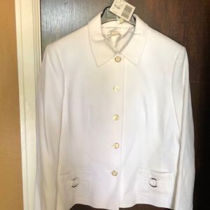 two piece white dress and white jacket